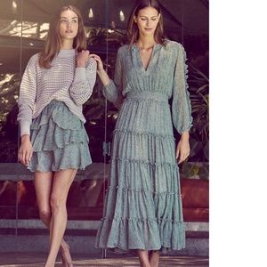 Misa Aydeniz Dress in Mini Green Banana Leaf - XS